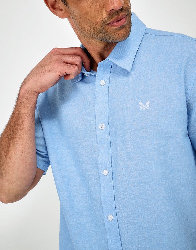 Crew clothing linen blend short sleeve shirt