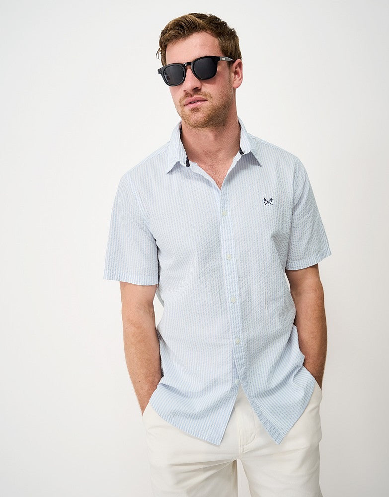 Crew clothing seersucker short sleeve shirt