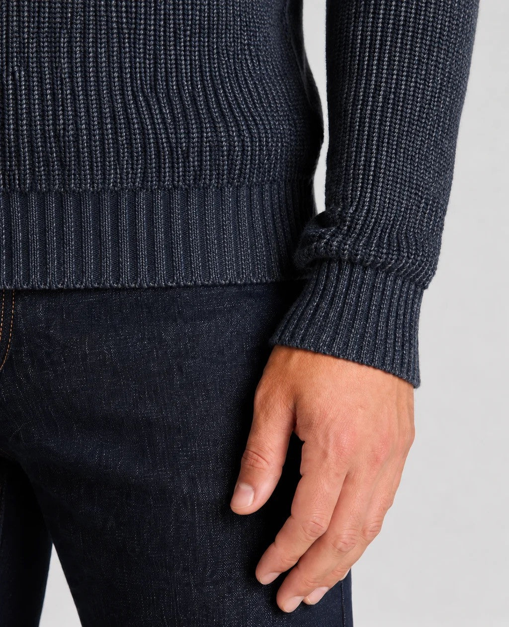 Remus two tone chunky knit jumper