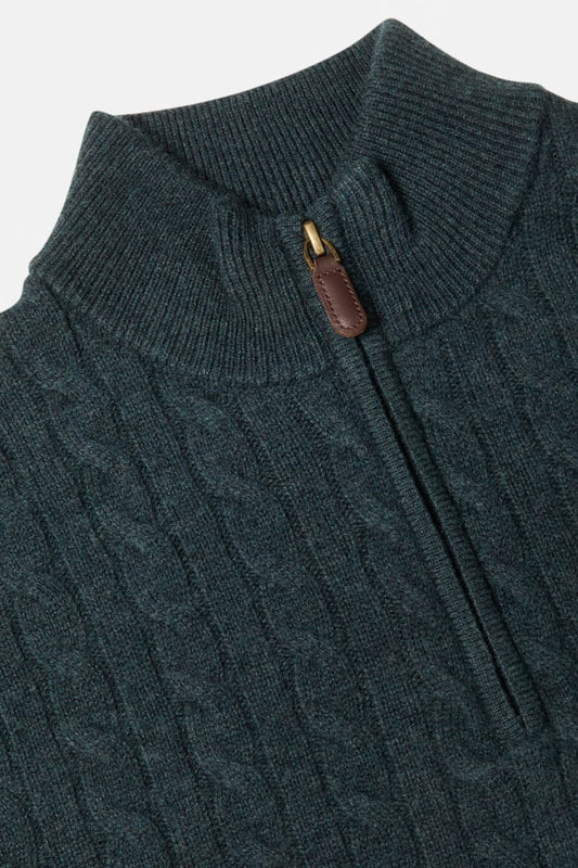 Benetti Merino wool cable knit 1/4zip