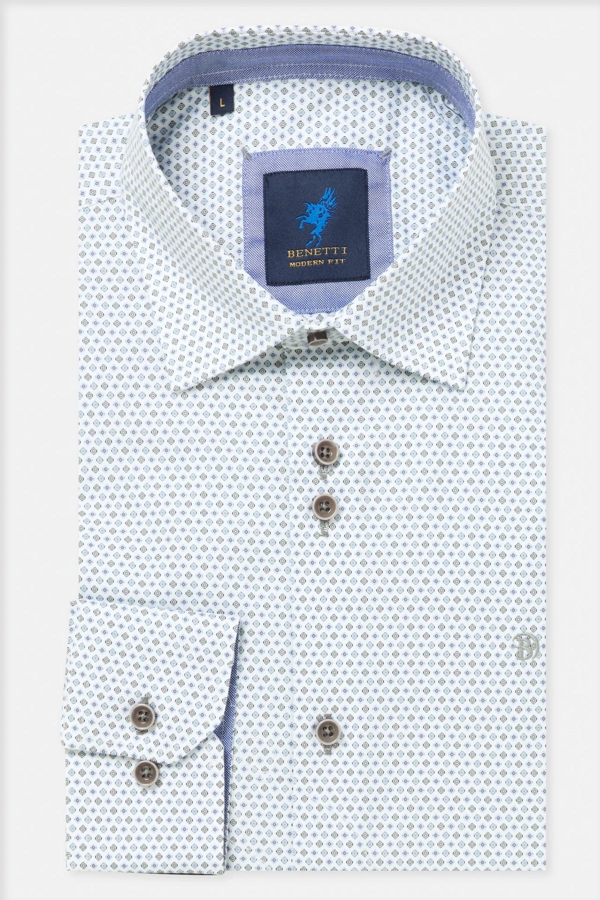 Benetti long sleeve pattern shirt